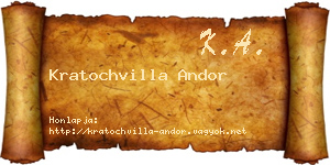 Kratochvilla Andor névjegykártya