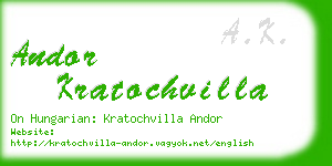 andor kratochvilla business card